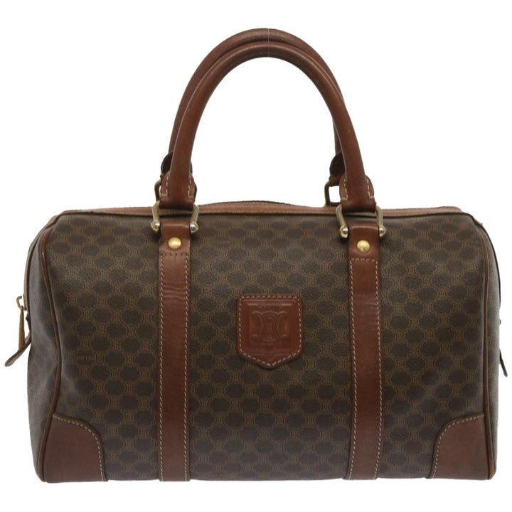 Celine Macadam Canvas Hand Bag PVC Brown Auth yk10913