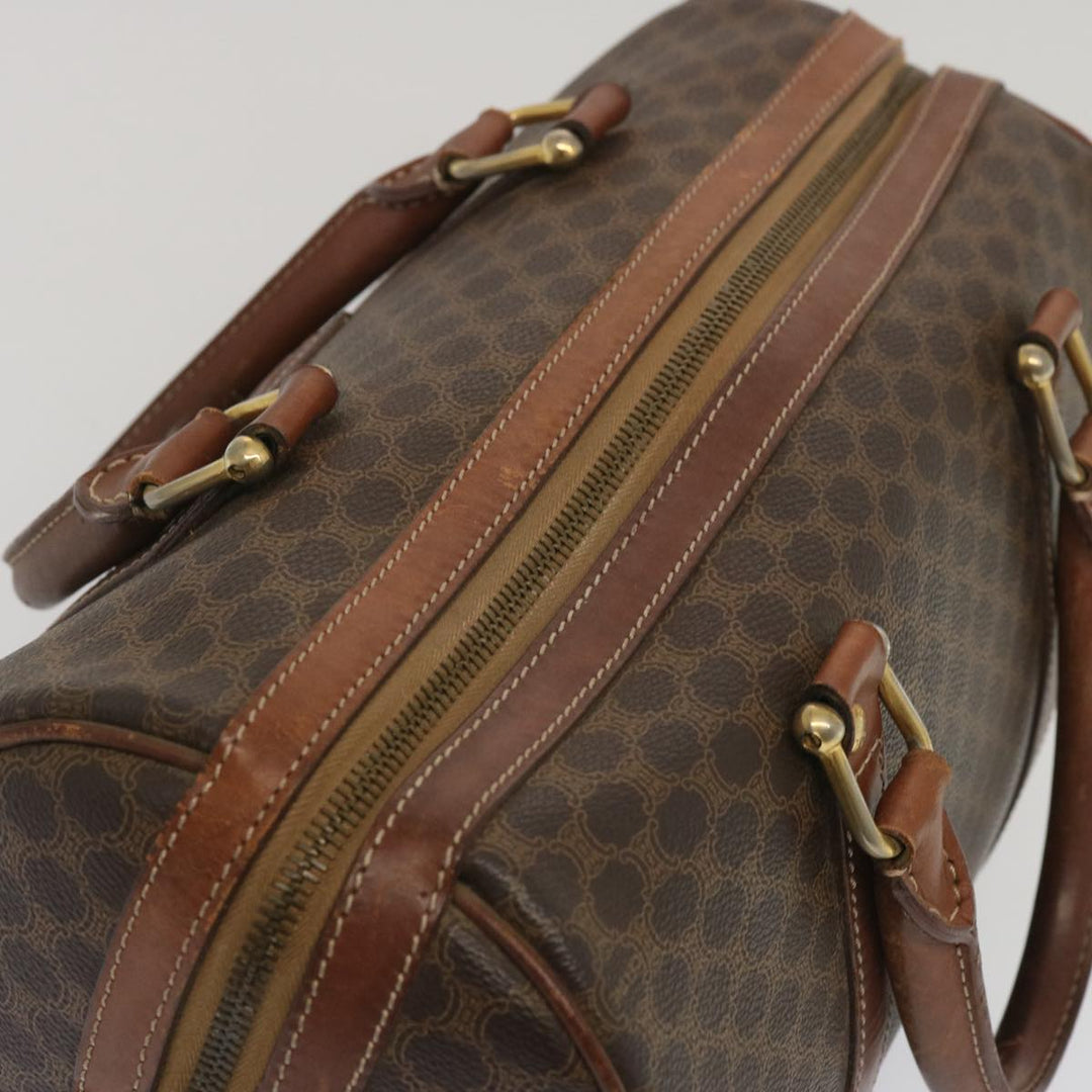 Celine Macadam Canvas Hand Bag PVC Brown Auth yk10913