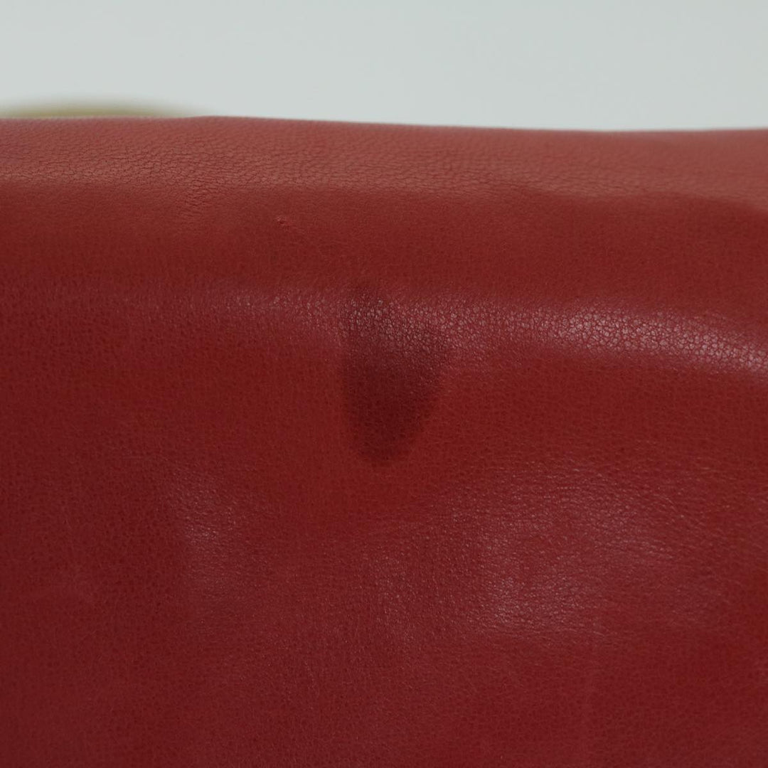 Top Quality Chanel COCO Mark Ribbon Chain Shoulder Bag Lamb Skin Red CC Auth yk10943
