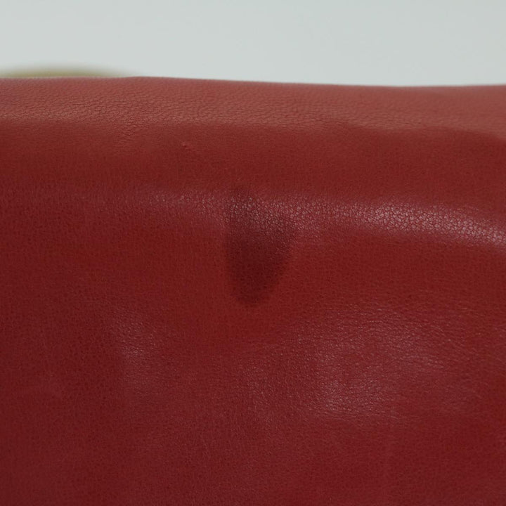 Top Quality Chanel COCO Mark Ribbon Chain Shoulder Bag Lamb Skin Red CC Auth yk10943
