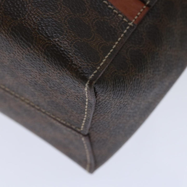 Celine Macadam Canvas Hand Bag PVC Brown Auth yk10982