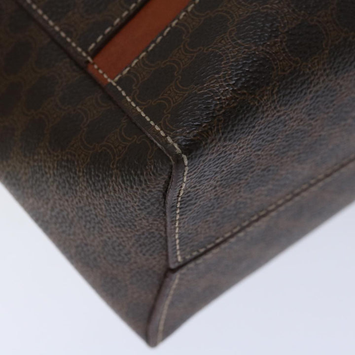 Celine Macadam Canvas Hand Bag PVC Brown Auth yk10982