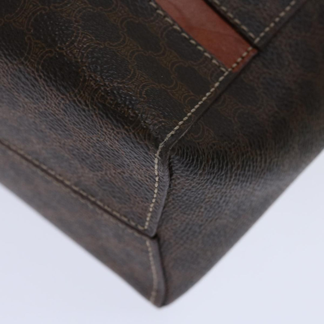 Celine Macadam Canvas Hand Bag PVC Brown Auth yk10982