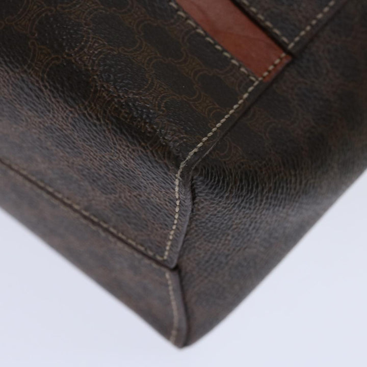 Celine Macadam Canvas Hand Bag PVC Brown Auth yk10982
