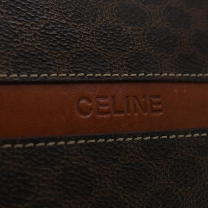 Celine Macadam Canvas Hand Bag PVC Brown Auth yk10982