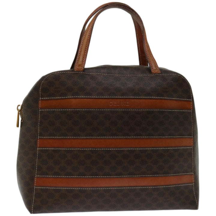 Celine Macadam Canvas Hand Bag PVC Brown Auth yk10982