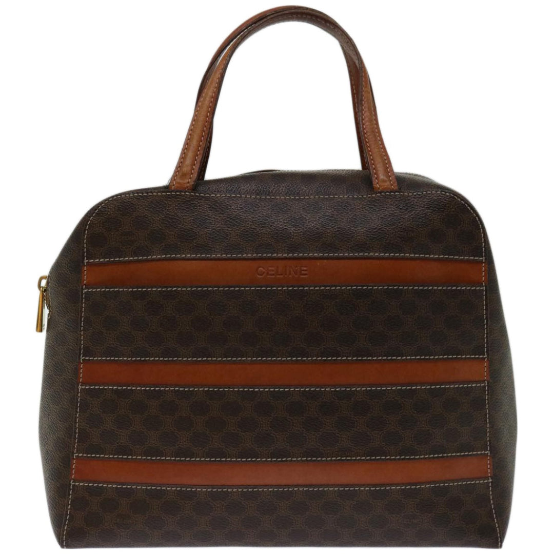 Celine Macadam Canvas Hand Bag PVC Brown Auth yk10982
