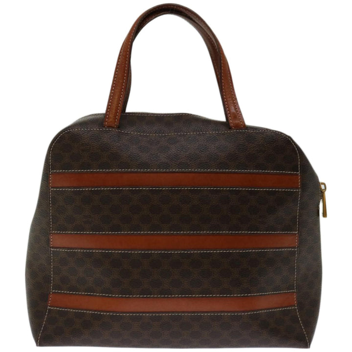 Celine Macadam Canvas Hand Bag PVC Brown Auth yk10982