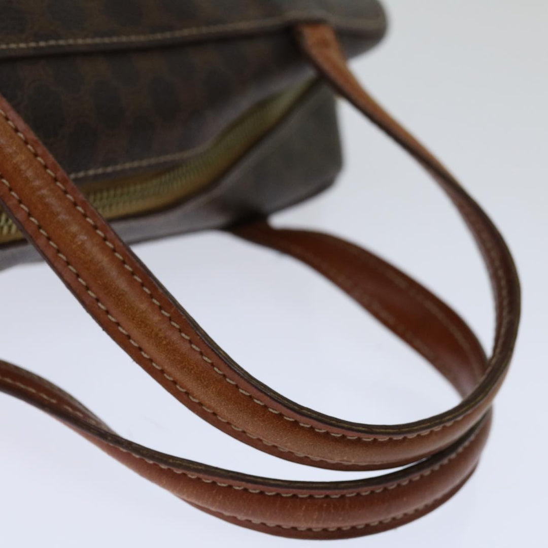 Celine Macadam Canvas Hand Bag PVC Brown Auth yk10982