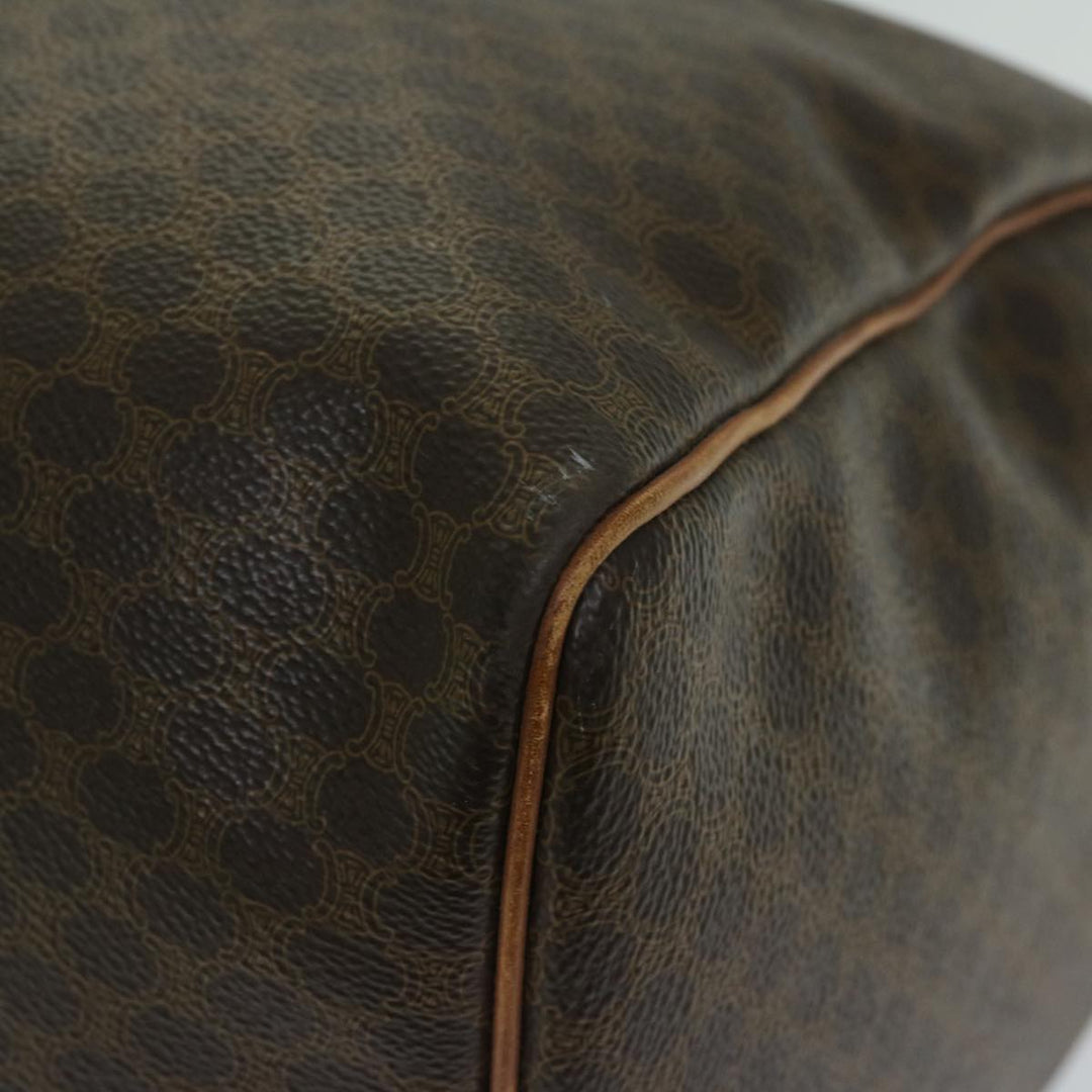 Celine Macadam Canvas Boston Bag PVC Brown Auth yk10995