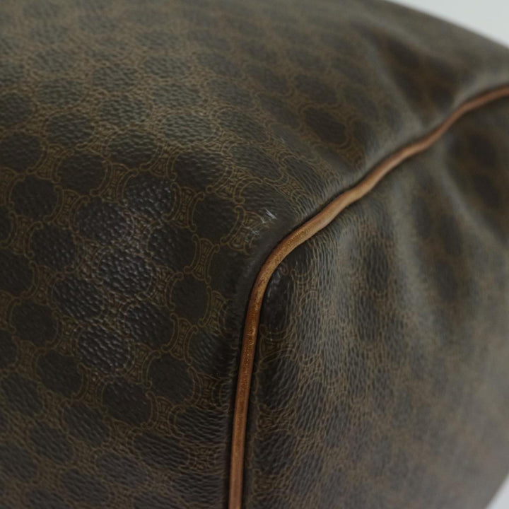 Celine Macadam Canvas Boston Bag PVC Brown Auth yk10995