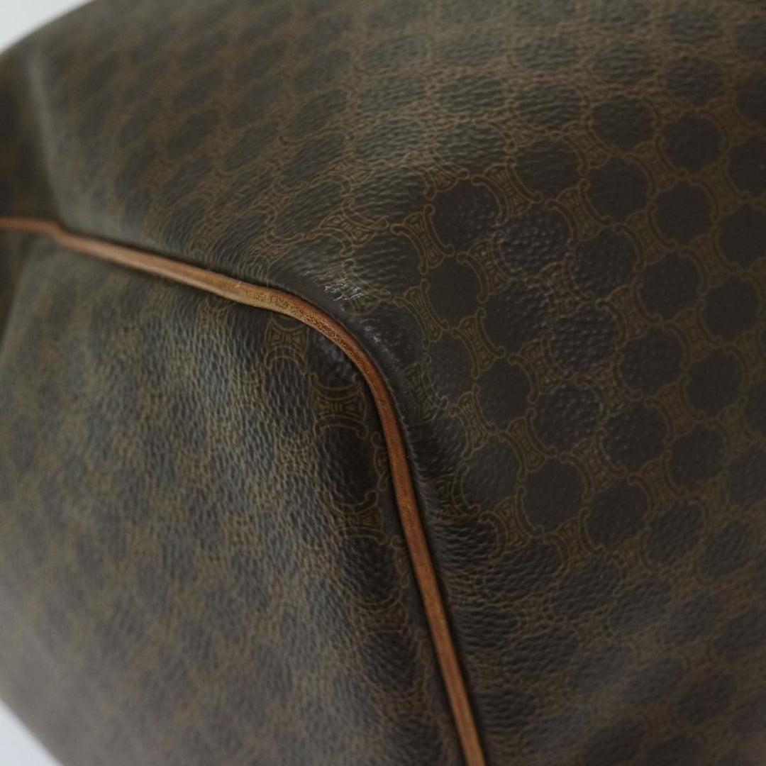 Celine Macadam Canvas Boston Bag PVC Brown Auth yk10995