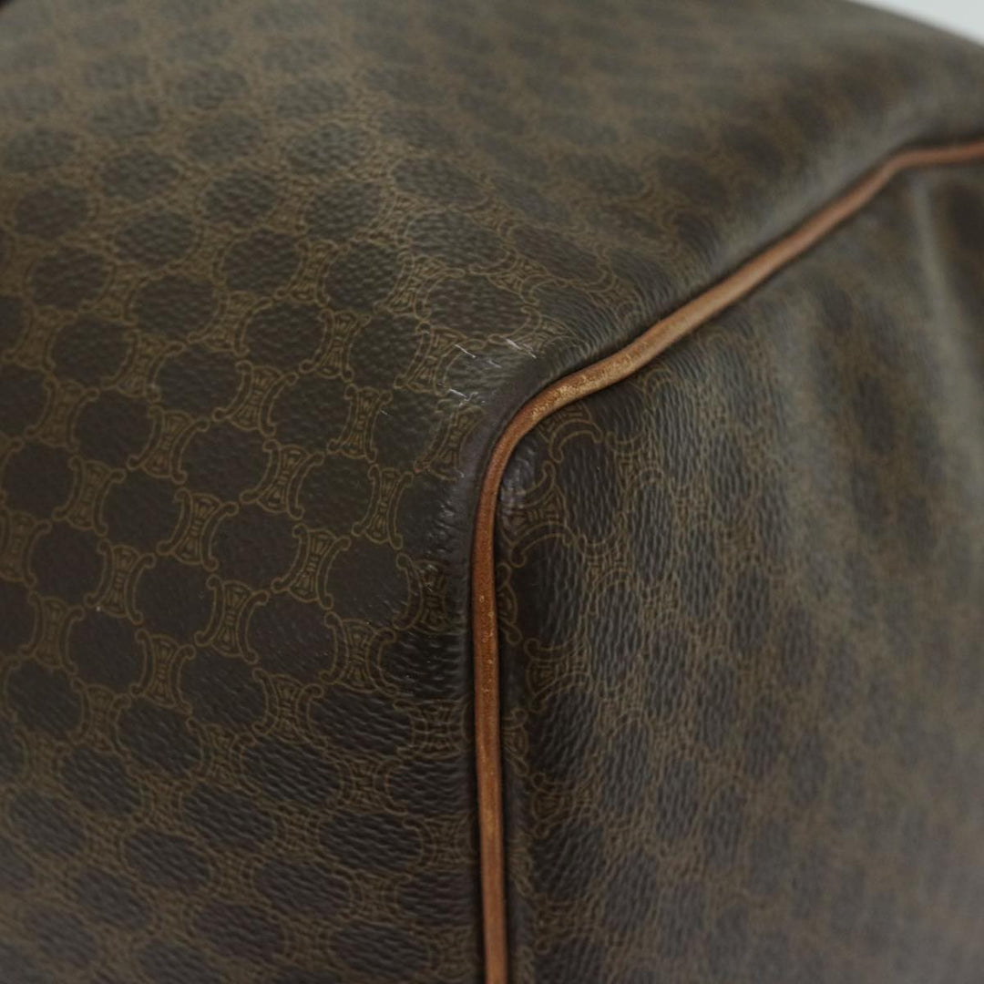 Celine Macadam Canvas Boston Bag PVC Brown Auth yk10995