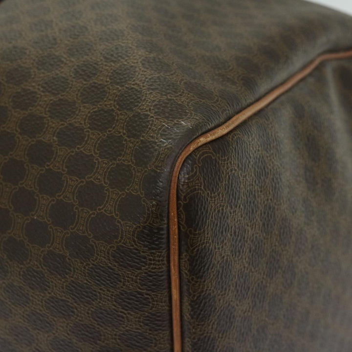 Celine Macadam Canvas Boston Bag PVC Brown Auth yk10995