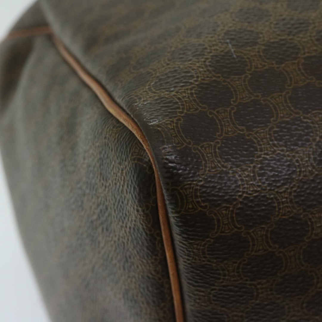 Celine Macadam Canvas Boston Bag PVC Brown Auth yk10995