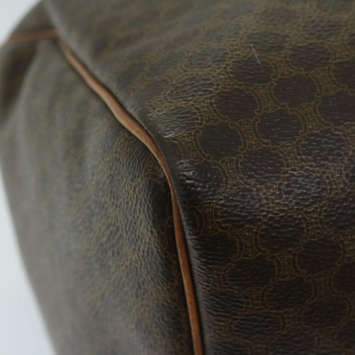 Celine Macadam Canvas Boston Bag PVC Brown Auth yk10995