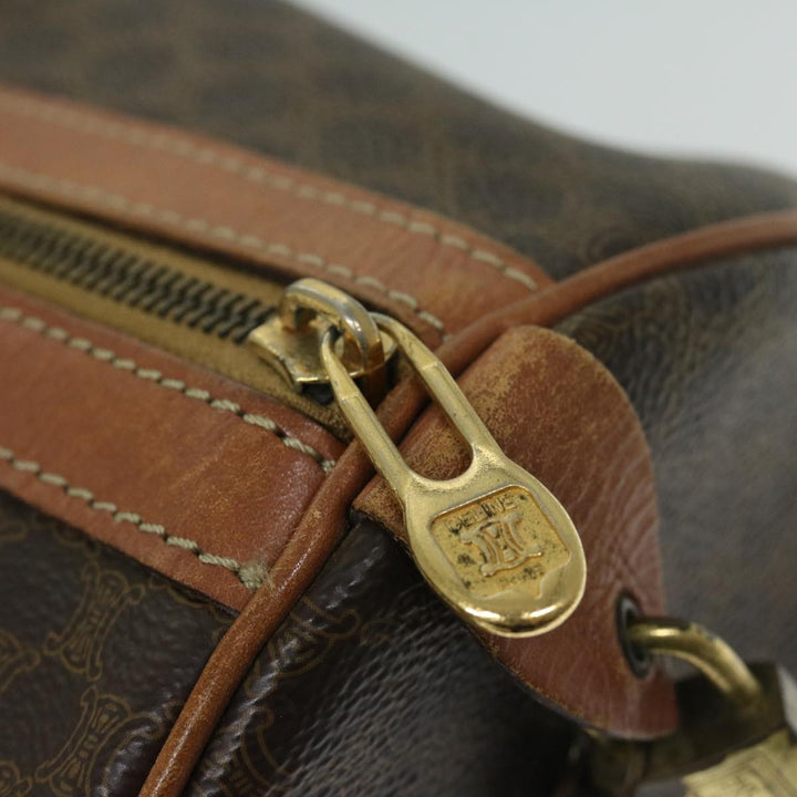 Celine Macadam Canvas Boston Bag PVC Brown Auth yk10995