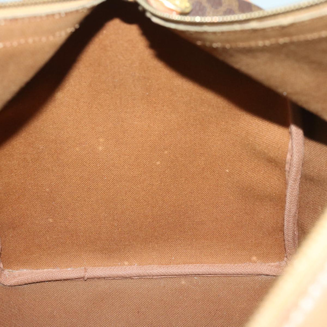 Celine Macadam Canvas Boston Bag PVC Brown Auth yk10995