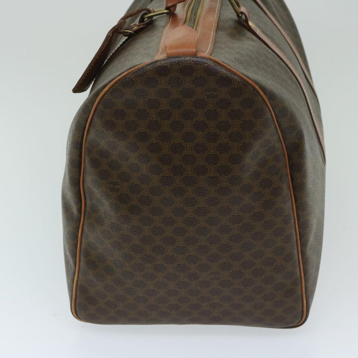 Celine Macadam Canvas Boston Bag PVC Brown Auth yk10995
