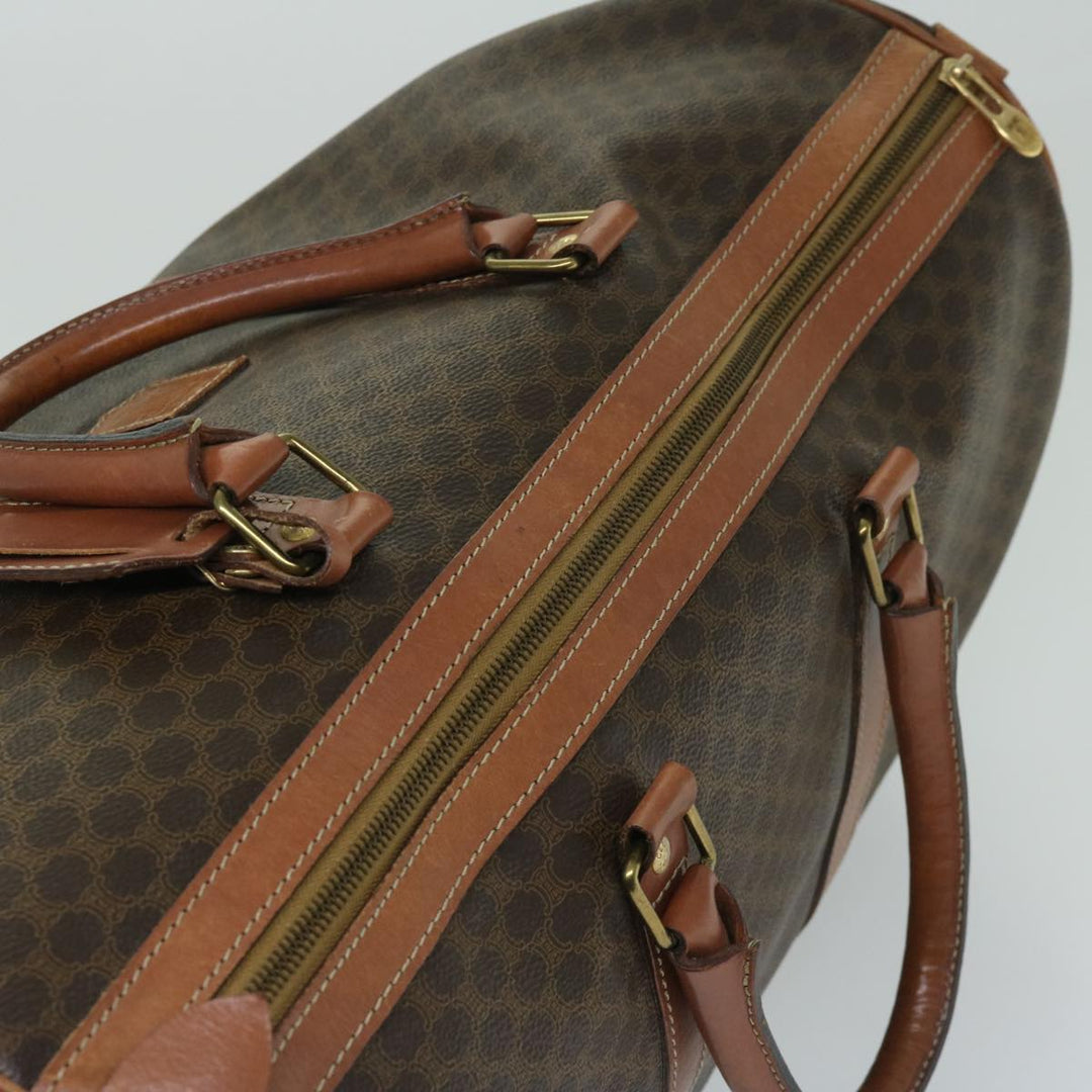 Celine Macadam Canvas Boston Bag PVC Brown Auth yk10995