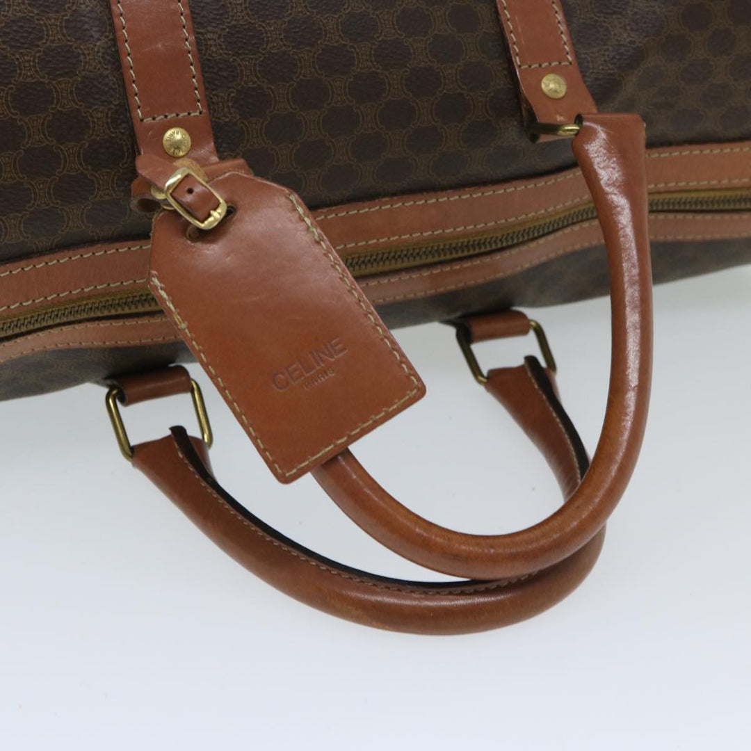 Celine Macadam Canvas Boston Bag PVC Brown Auth yk10995