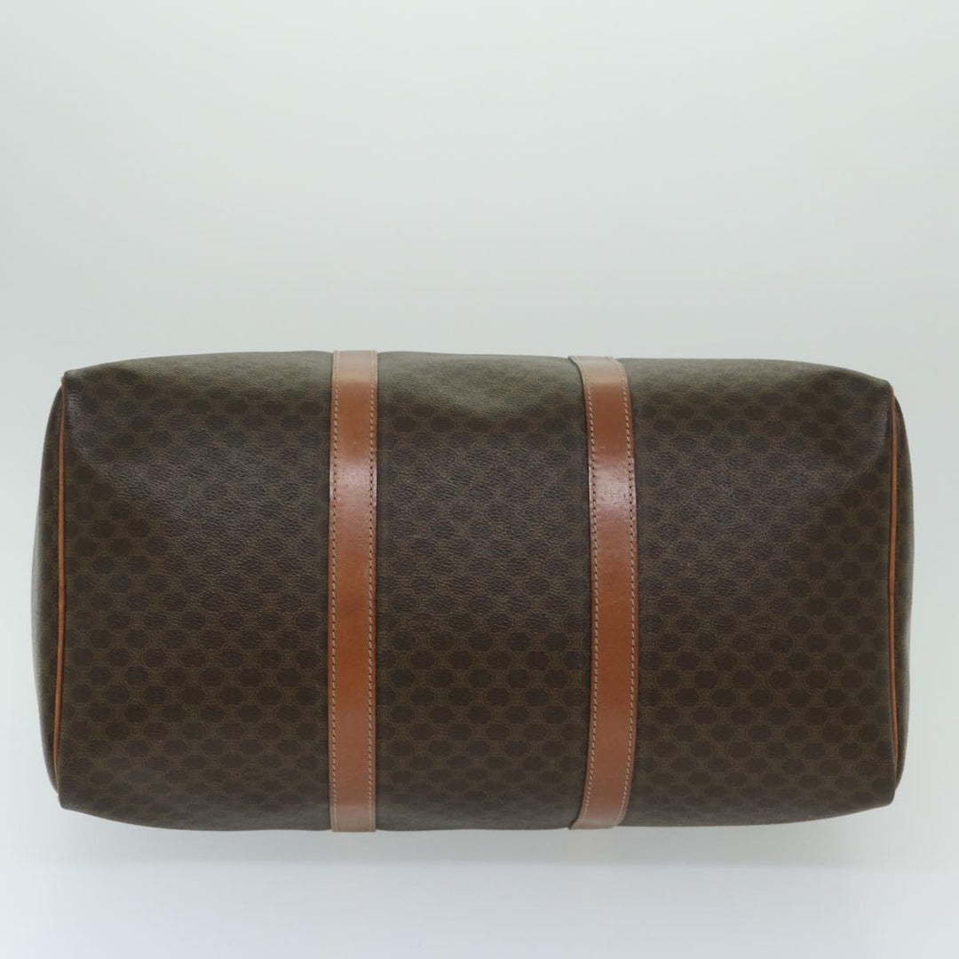 Celine Macadam Canvas Boston Bag PVC Brown Auth yk10995
