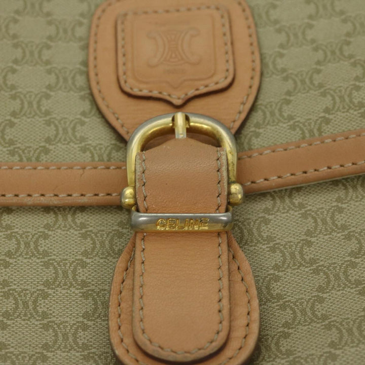 Celine Macadam Canvas Shoulder Bag Beige Auth yk11025