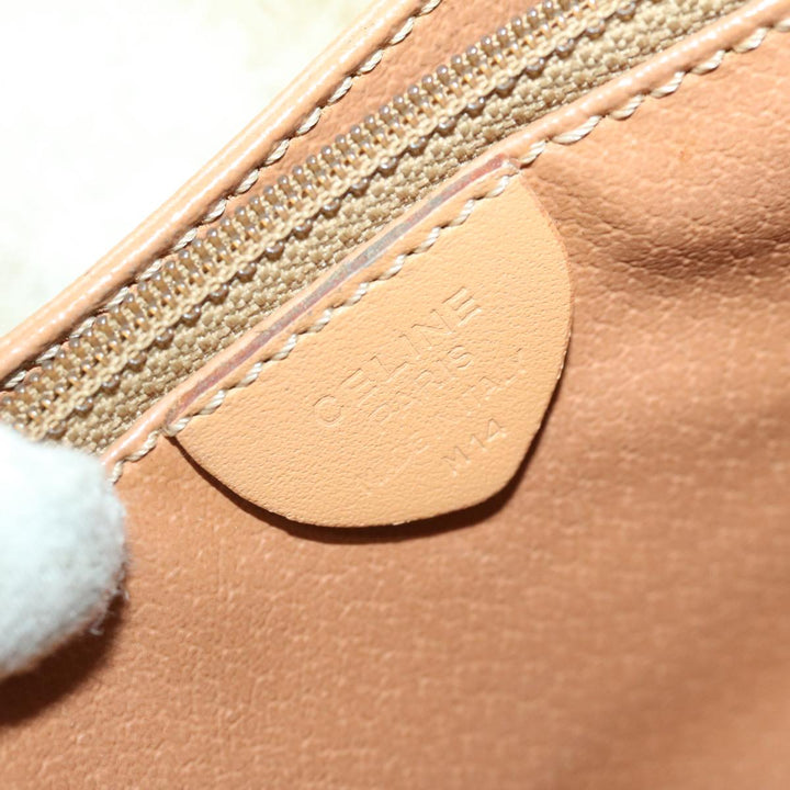 Celine Macadam Canvas Shoulder Bag Beige Auth yk11025