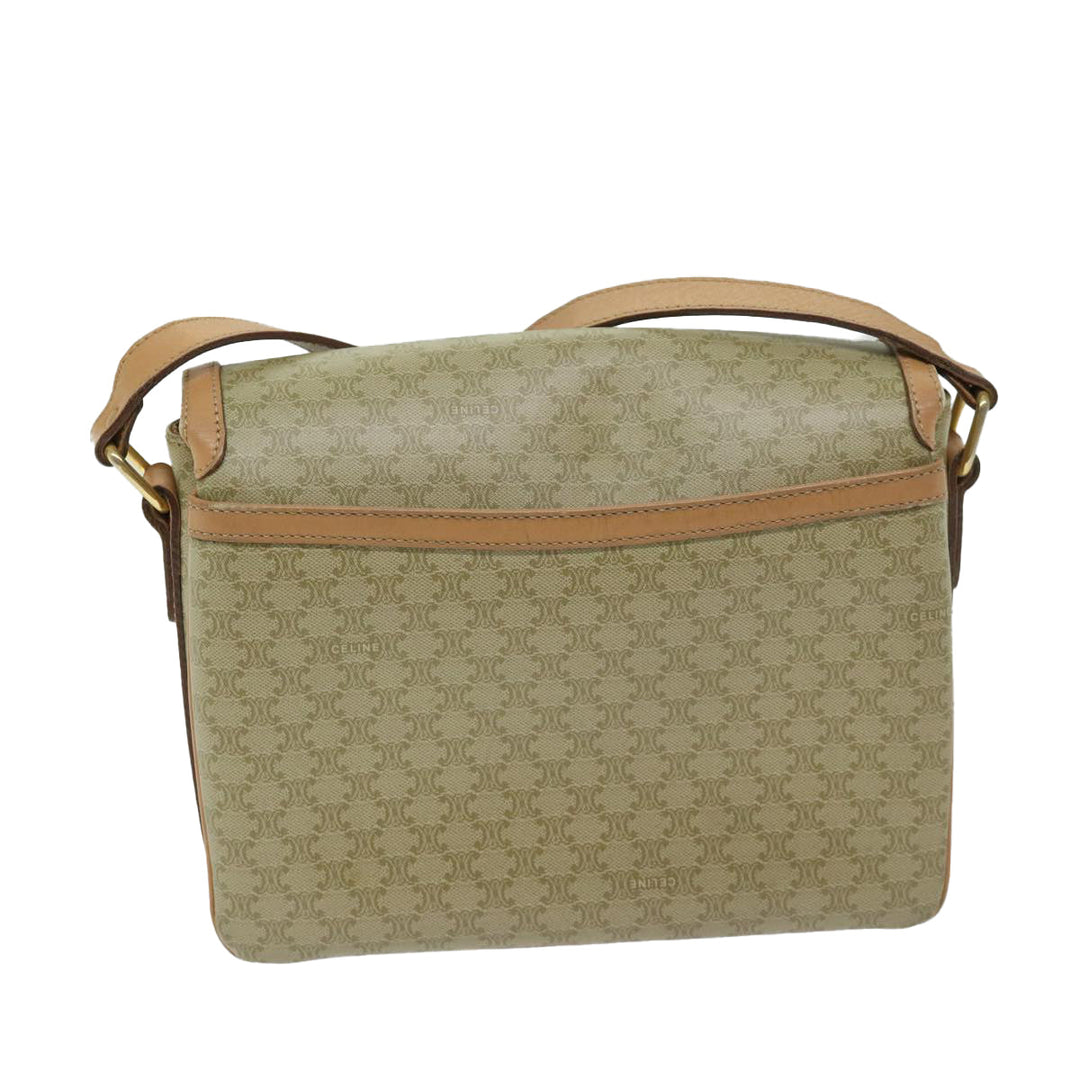 Celine Macadam Canvas Shoulder Bag Beige Auth yk11025
