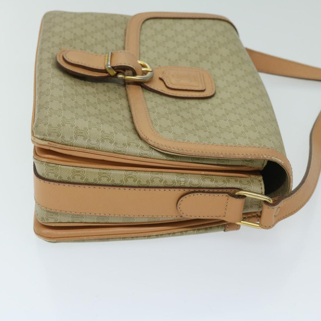 Celine Macadam Canvas Shoulder Bag Beige Auth yk11025