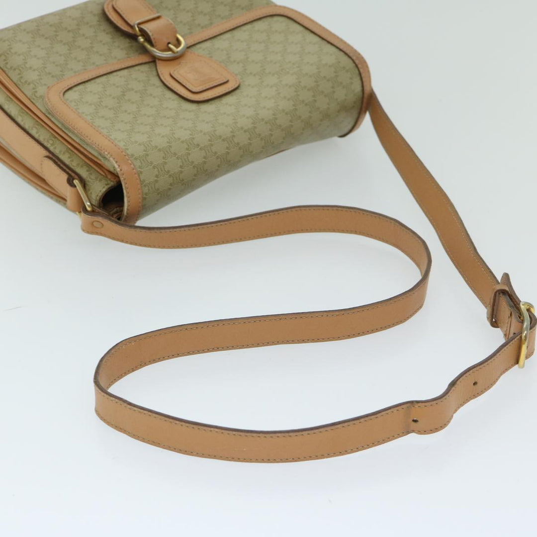 Celine Macadam Canvas Shoulder Bag Beige Auth yk11025