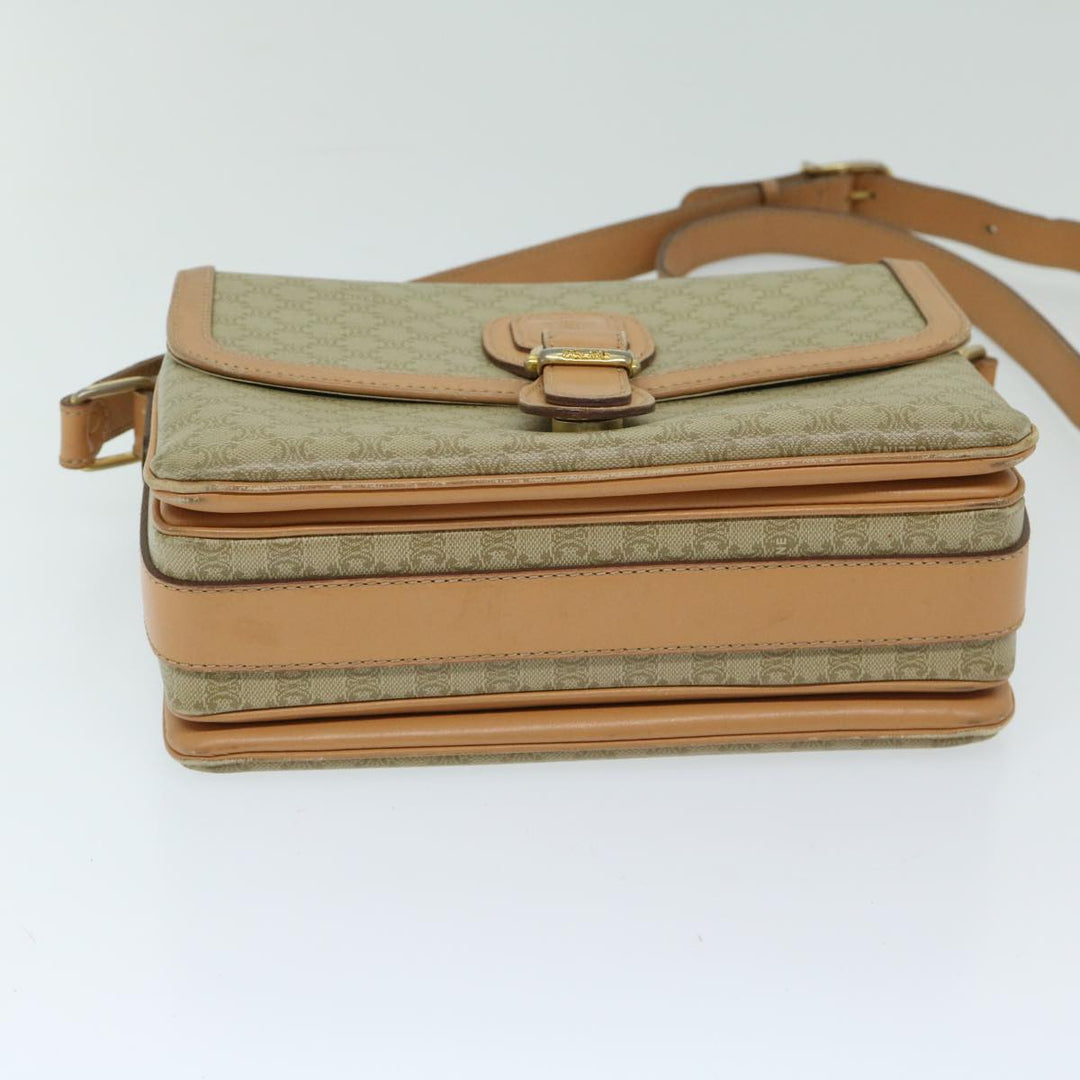 Celine Macadam Canvas Shoulder Bag Beige Auth yk11025