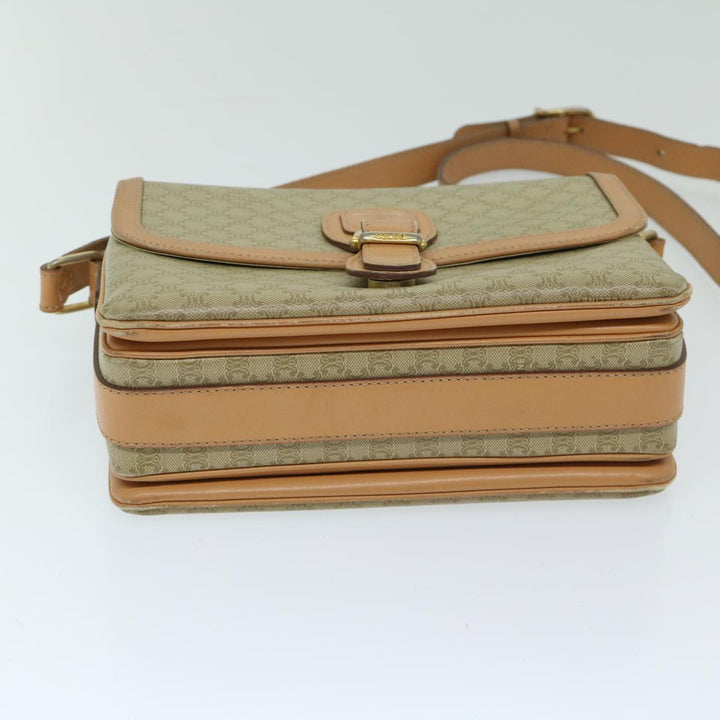 Celine Macadam Canvas Shoulder Bag Beige Auth yk11025
