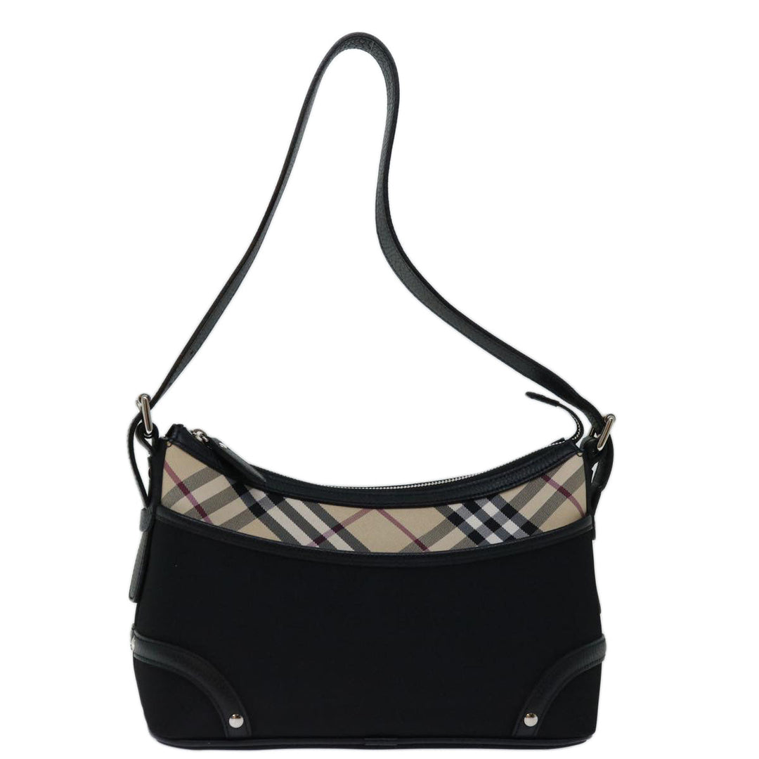 Burberry Nova Check Shoulder Bag Nylon Beige Black Auth yk11086