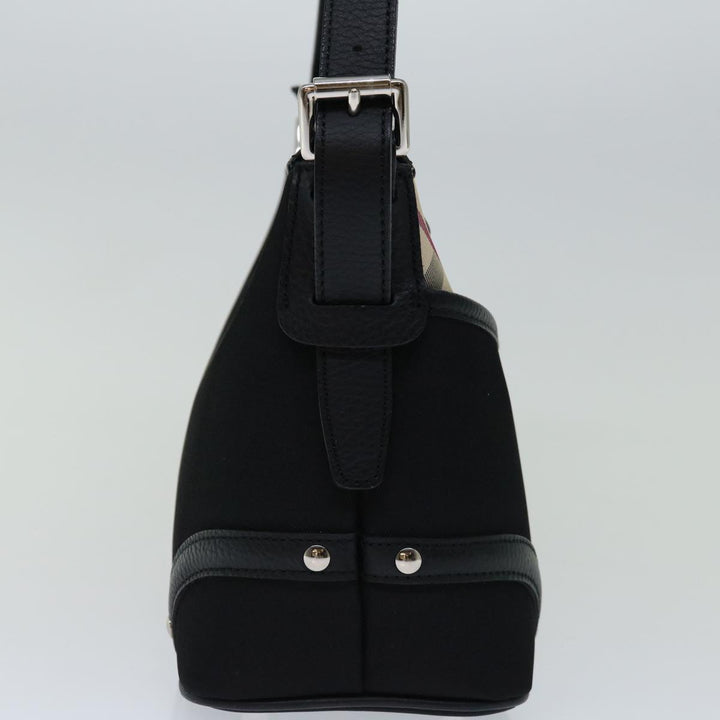 Burberry Nova Check Shoulder Bag Nylon Beige Black Auth yk11086