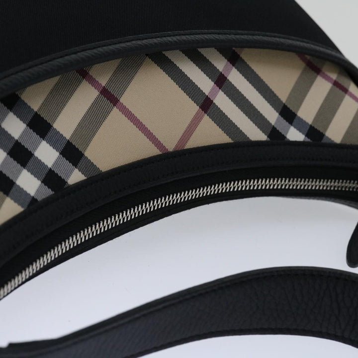 Burberry Nova Check Shoulder Bag Nylon Beige Black Auth yk11086