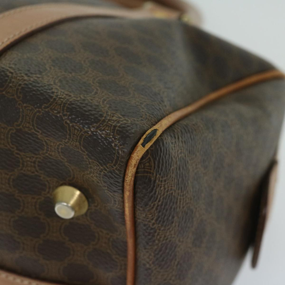 Celine Macadam Canvas Hand Bag PVC Brown Auth yk11101