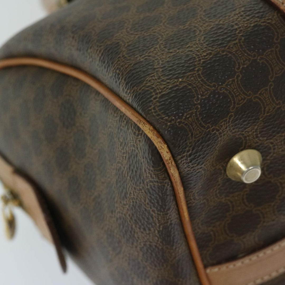 Celine Macadam Canvas Hand Bag PVC Brown Auth yk11101