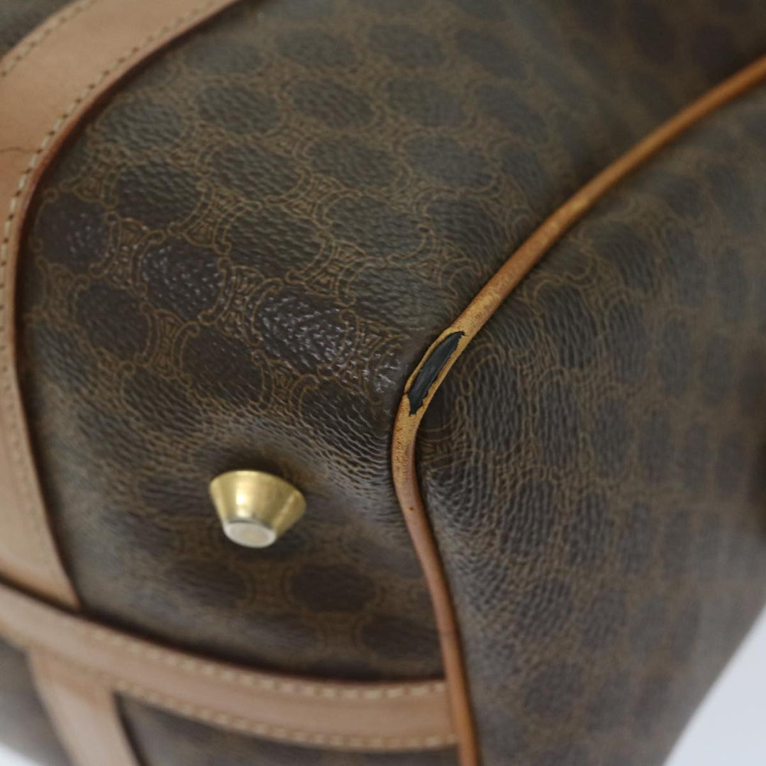 Celine Macadam Canvas Hand Bag PVC Brown Auth yk11101