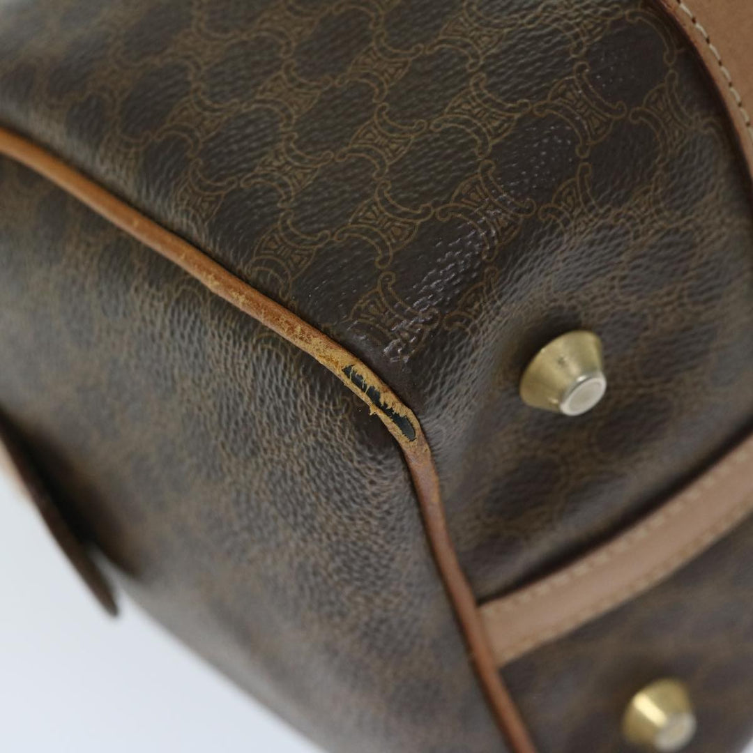 Celine Macadam Canvas Hand Bag PVC Brown Auth yk11101