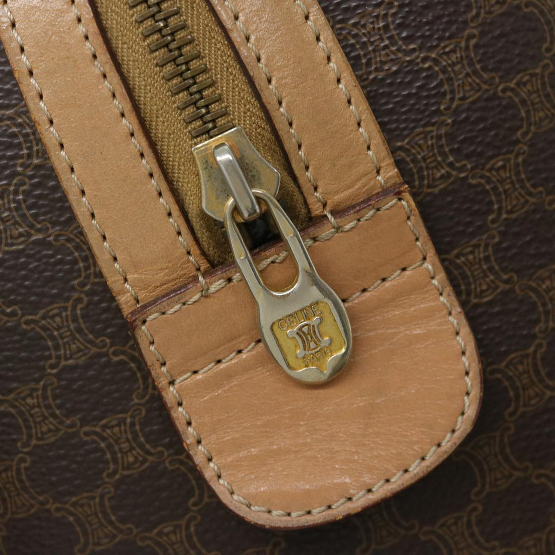 Celine Macadam Canvas Hand Bag PVC Brown Auth yk11101