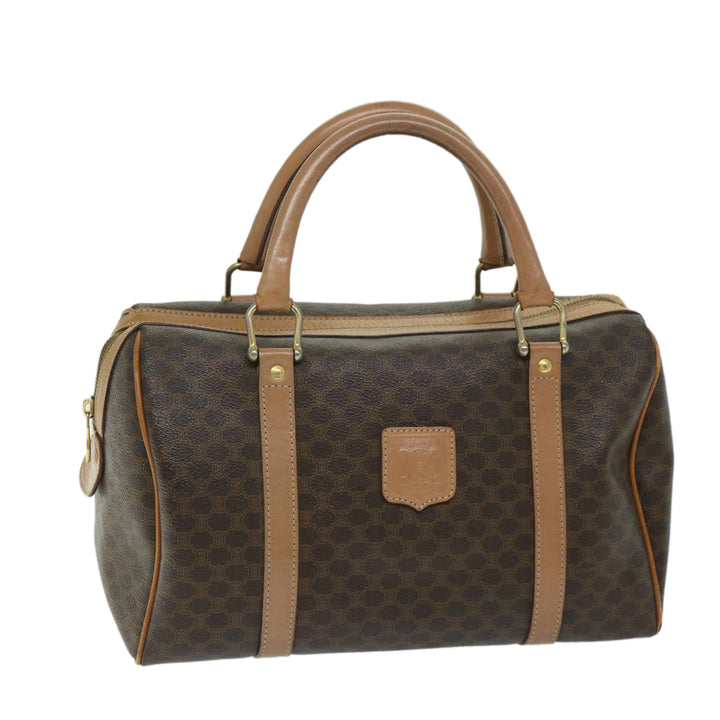 Celine Macadam Canvas Hand Bag PVC Brown Auth yk11101