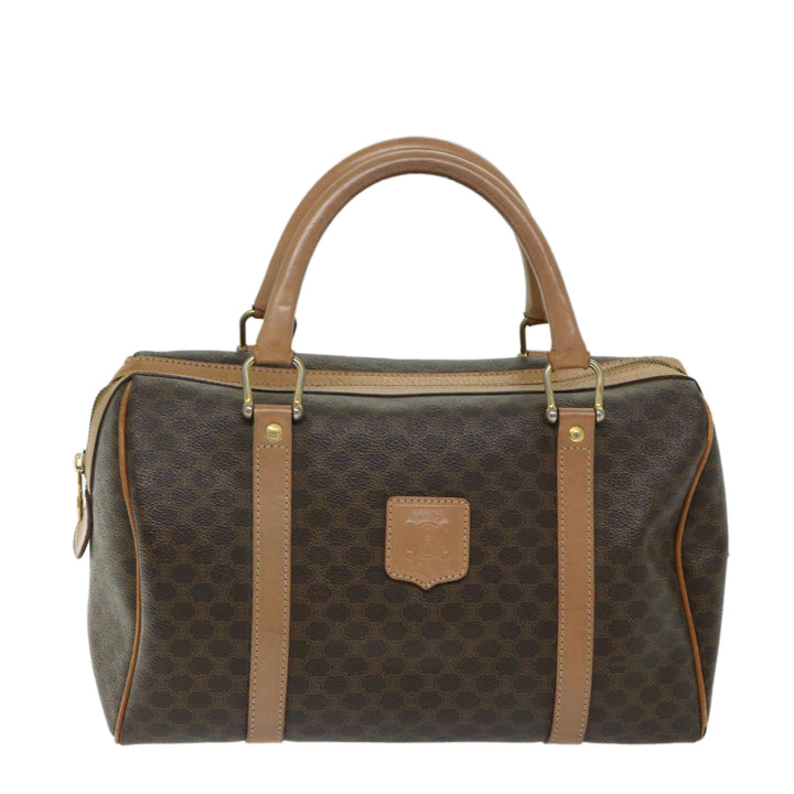 Celine Macadam Canvas Hand Bag PVC Brown Auth yk11101