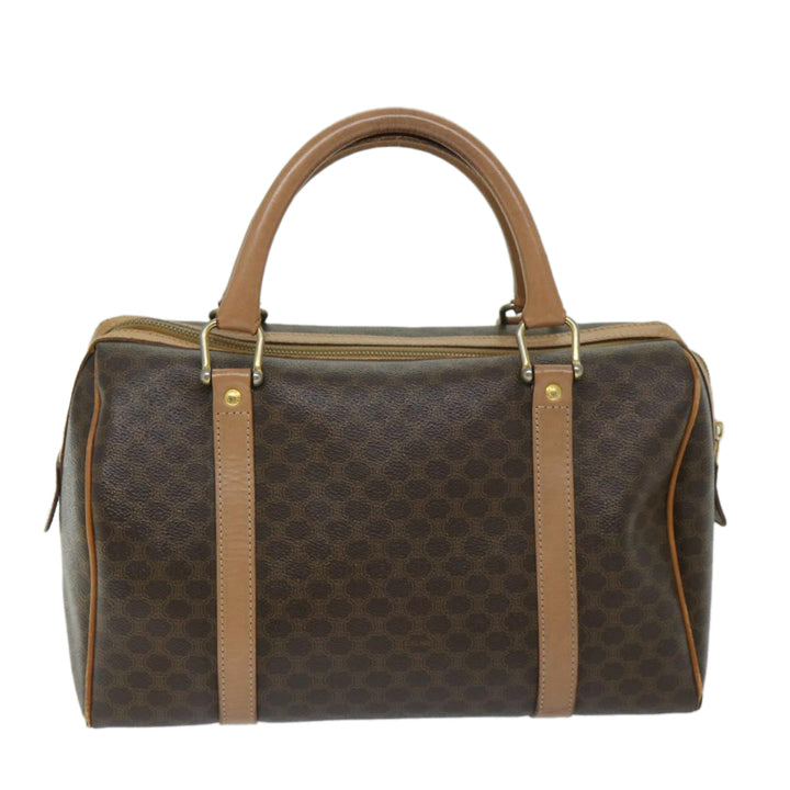 Celine Macadam Canvas Hand Bag PVC Brown Auth yk11101