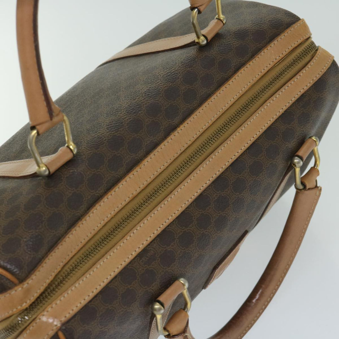 Celine Macadam Canvas Hand Bag PVC Brown Auth yk11101