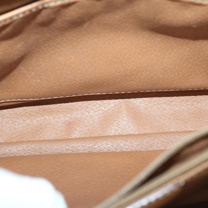 Celine Macadam Canvas Shoulder Bag PVC Leather Brown Auth yk11104