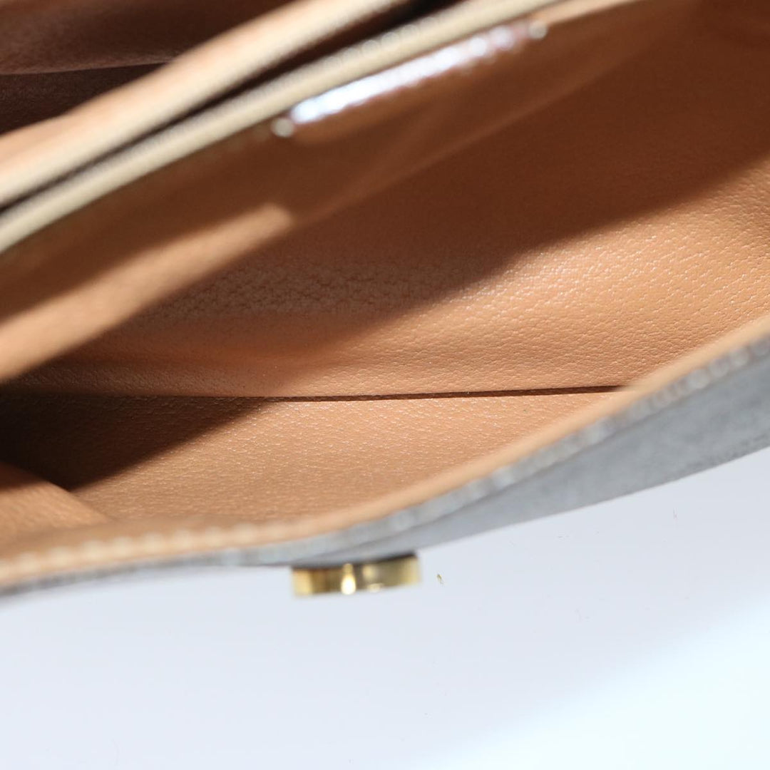 Celine Macadam Canvas Shoulder Bag PVC Leather Brown Auth yk11104