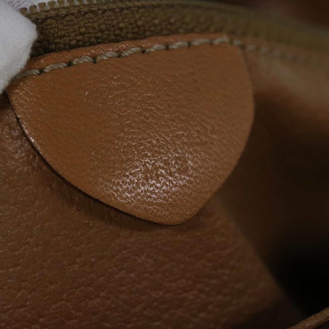 Celine Macadam Canvas Shoulder Bag PVC Leather Brown Auth yk11104