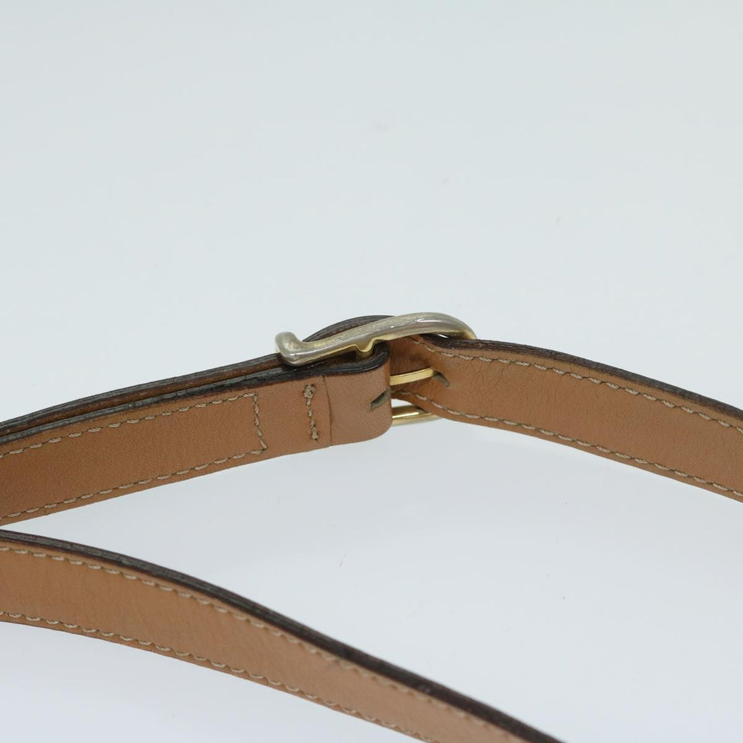Celine Macadam Canvas Shoulder Bag PVC Leather Brown Auth yk11104