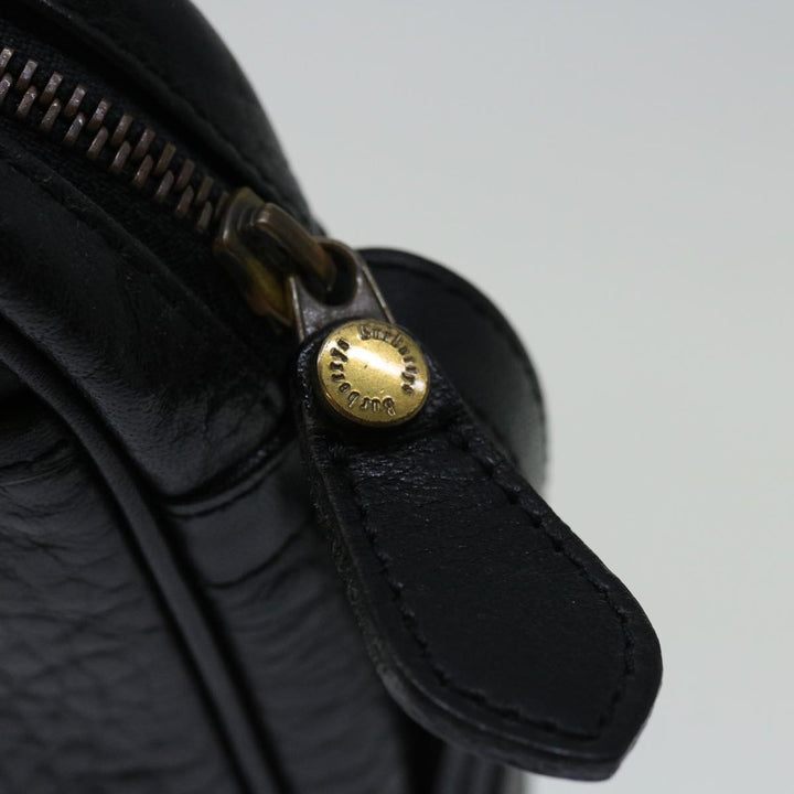 BurberrySs Clutch Bag Leather Black Auth yk11126